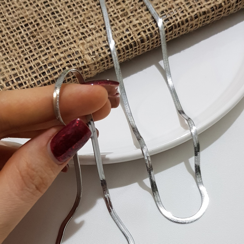 زنجیر زنانه مدل ماری سیلور 39 کد 3327