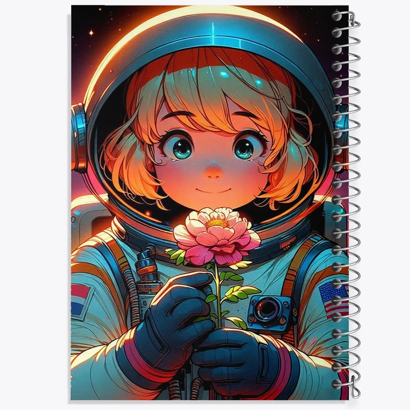 دفتر شطرنجی 50 برگ خندالو مدل دختر فضانورد کد N759