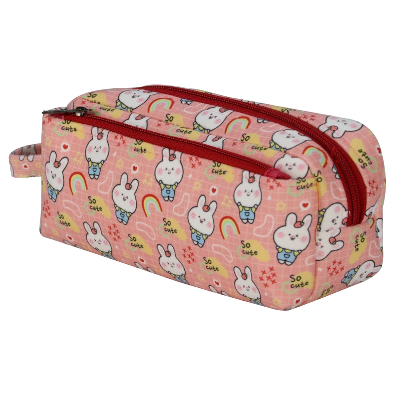 جامدادی مدل دو زیپ فانتزی طرح خرگوش کد MKHB082