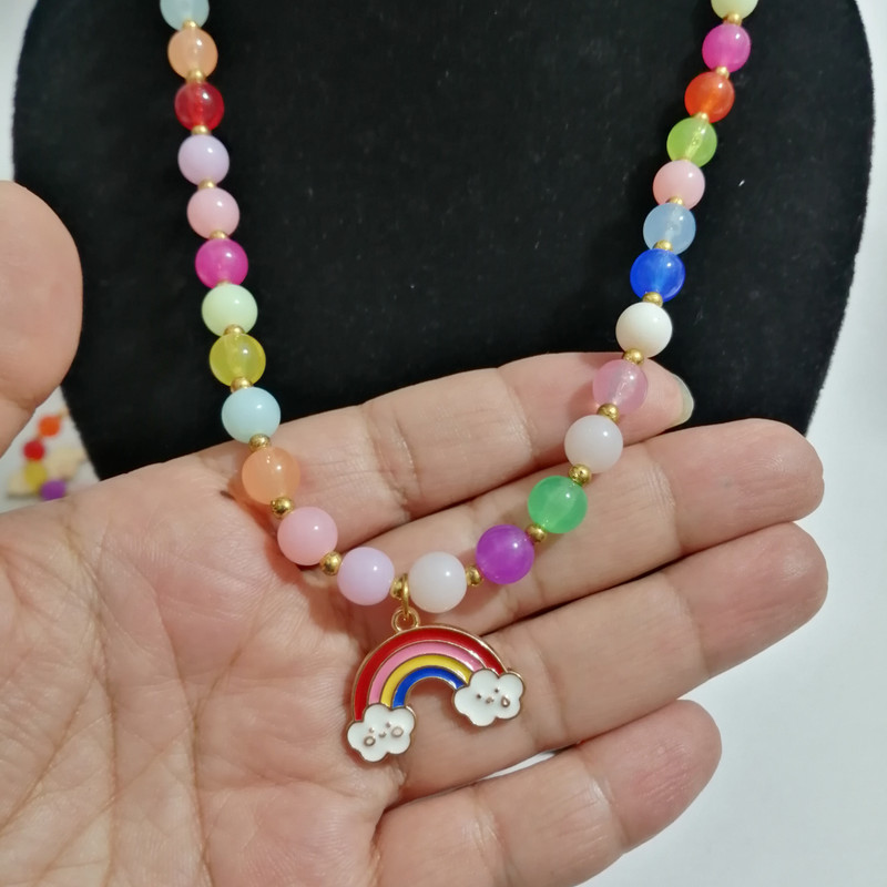 گردنبند دخترانه مدل رنگین کمان