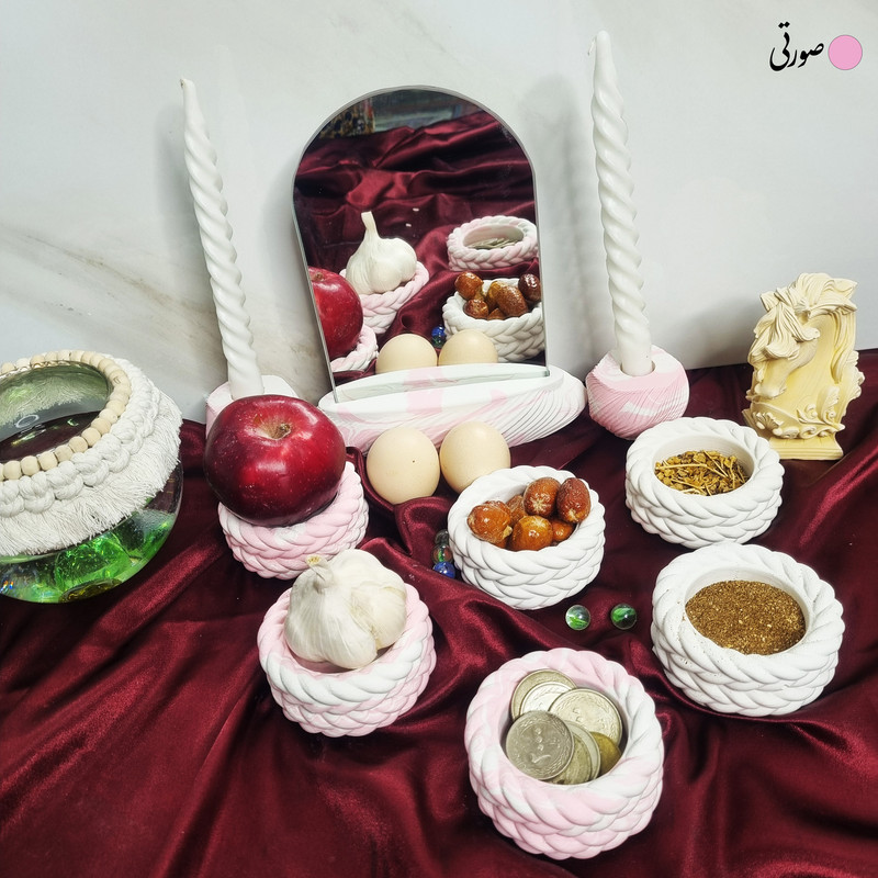 مجموعه ظروف هفت سین 10 پارچه مدل جانان