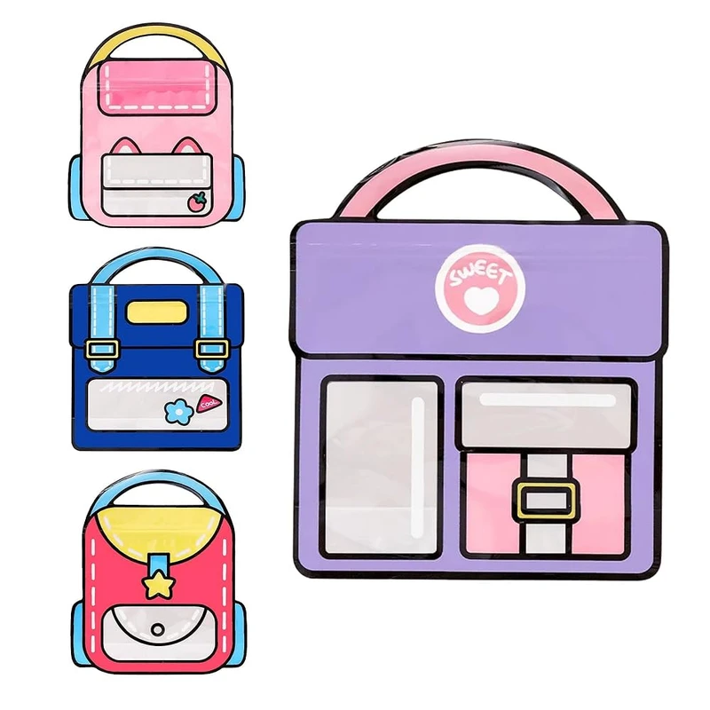 کیسه زیپ دار مدل زیپ کیپ طرح کوله پشتی بسته 4 عددی