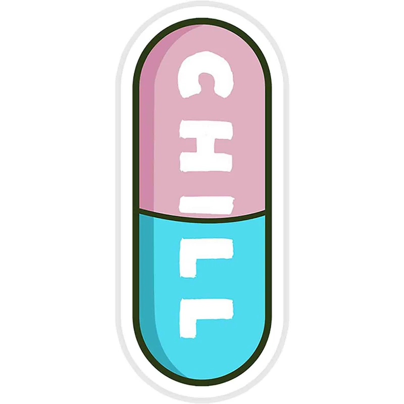 استیکر لپ تاپ طرح Cute and kawaii happy chill pills کد ST421