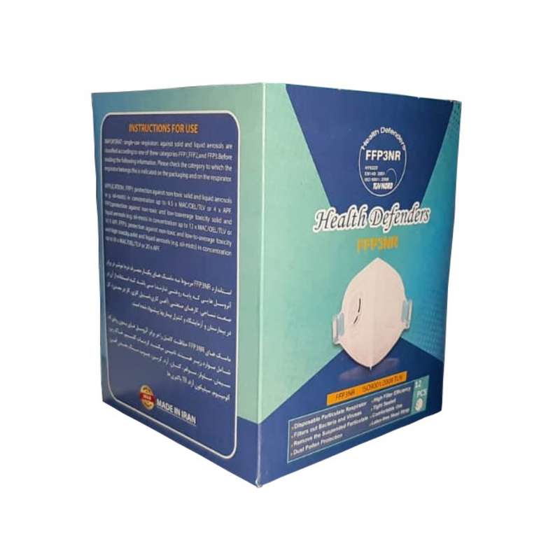 ماسک تنفسی هلث دیفندر مدل N95 شش لایه بسته 12 عددی
