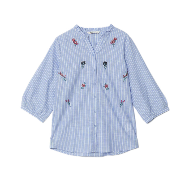 شومیز آستین سه ربع یقه هفت زنانه ال سی وایکیکی مدل Cizgili4331