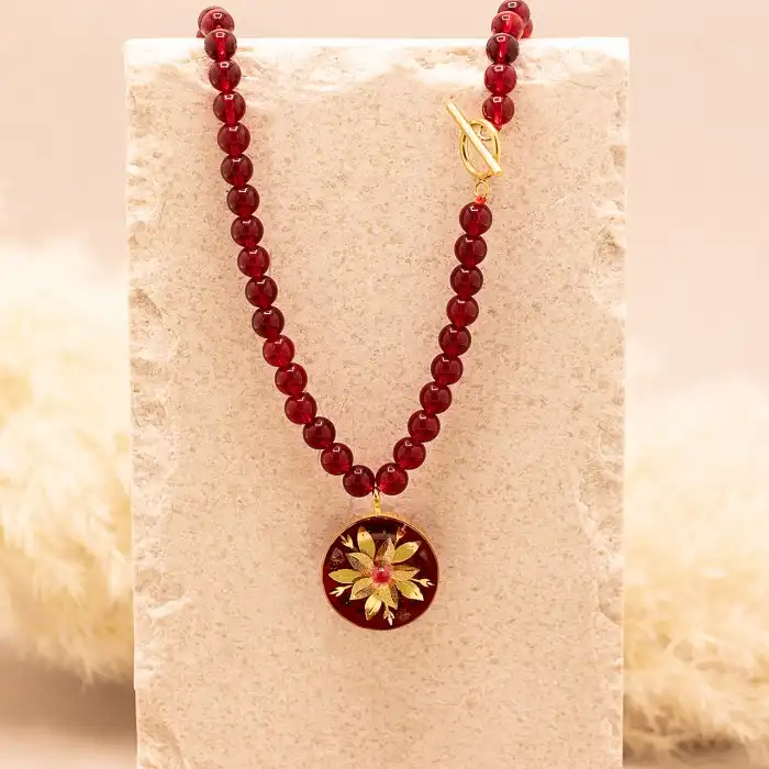 گردنبند زنانه مارک گلد مدل نسترن کد GN3072