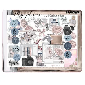 برچسب کاترینکا طرح برش خورده بولت ژورنال و اسکرپ بوک مدل My Plans بسته 49 عددی