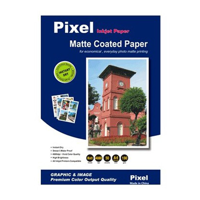 کاغذ کوتد مات پیکسل مدل 190 گرم سایز A3 بسته 50 عددی