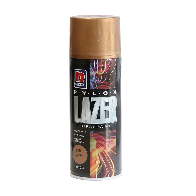اسپری رنگ متالیک مسی رنگ نیپون کد 2706 مدل Lazer، حجم 400 میلی لیتر