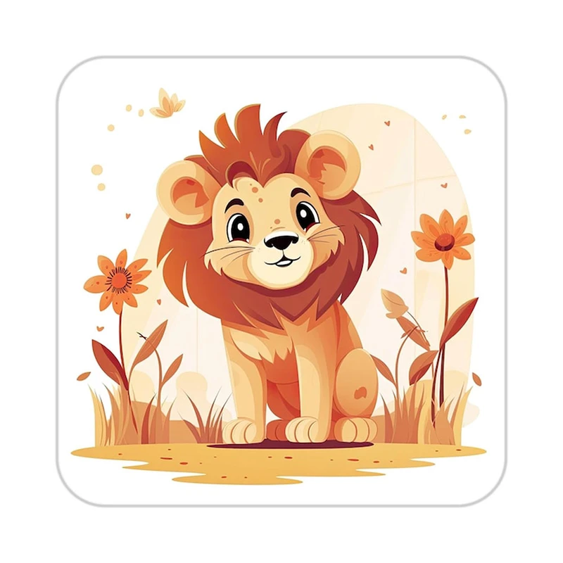 زیر لیوانی کاکتی طرح شیر مدل mp23413