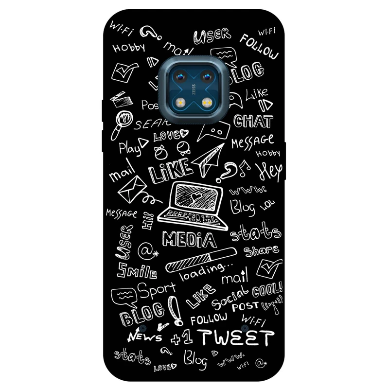 کاور مگافون طرح رسانه های اجتماعی مدل 1898 مناسب برای گوشی موبایل نوکیا XR 20     