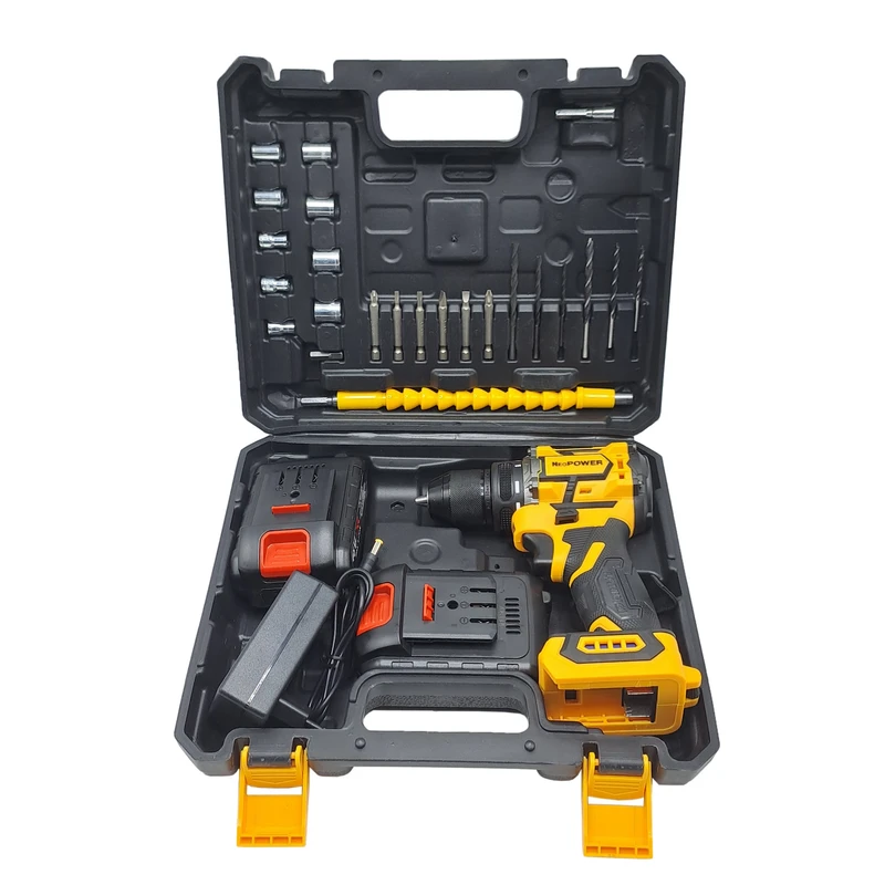 مجموعه 28 عددی دریل پیچ گوشتی براشلس صنعتی نیوپاور مدل 48VF کد 2