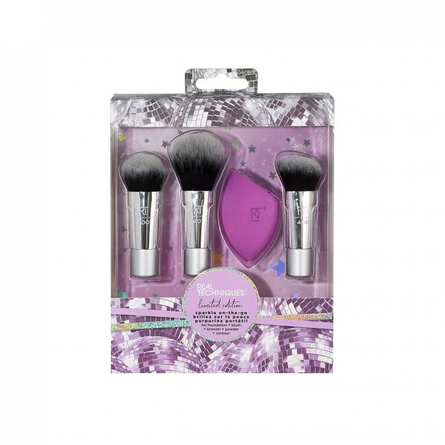 ست برس آرایشی ریل تکنیکس مدل flawless مجموعه 3 عددی به همراه پد آرایشی