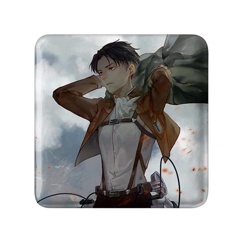مگنت خندالو طرح لیوای انیمه اتک آن تایتان Attack on Titan مدل مربعی کد 18526