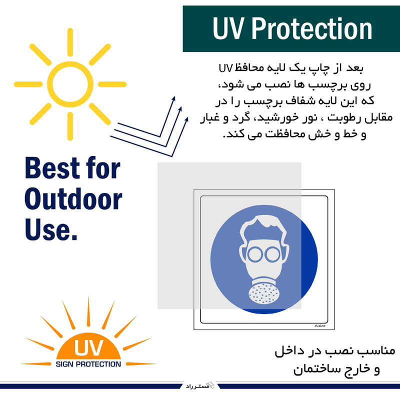 برچسب ایمنی مستر راد طرح از ماسک سوپاپ دار استفاده نمائید مدل HSE-OSHA-263