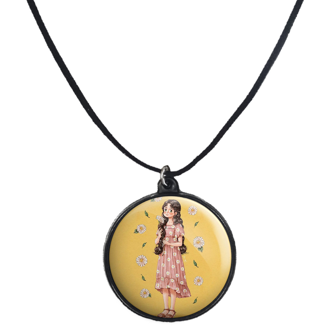 گردنبند پرمانه طرح دخترونه کد pmb.23432 مدل دو طرفه