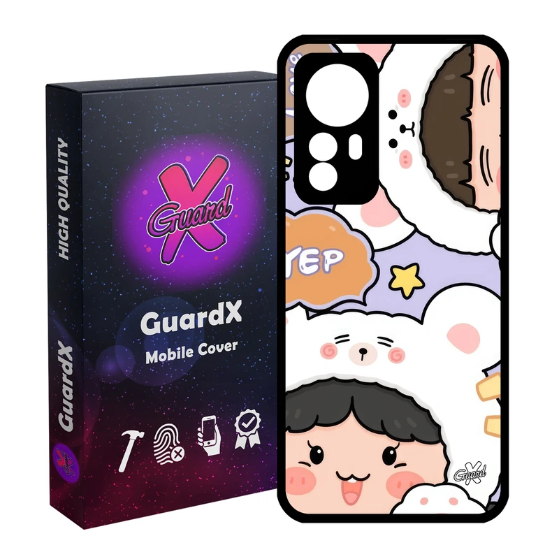 کاور گارد ایکس طرح دختر خرسی مدل Glass10655 مناسب برای گوشی موبایل شیائومی Redmi Note 12S