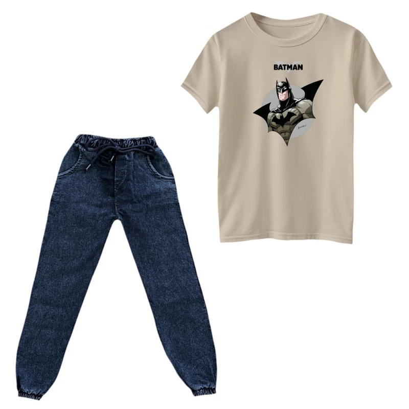 ست تی‌شرت و شلوار پسرانه مدل بتمن کد ۹