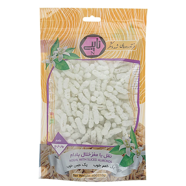 نقل  خلال بادام زمینی با طعم بهارنارنج نایبی - 400 گرم
