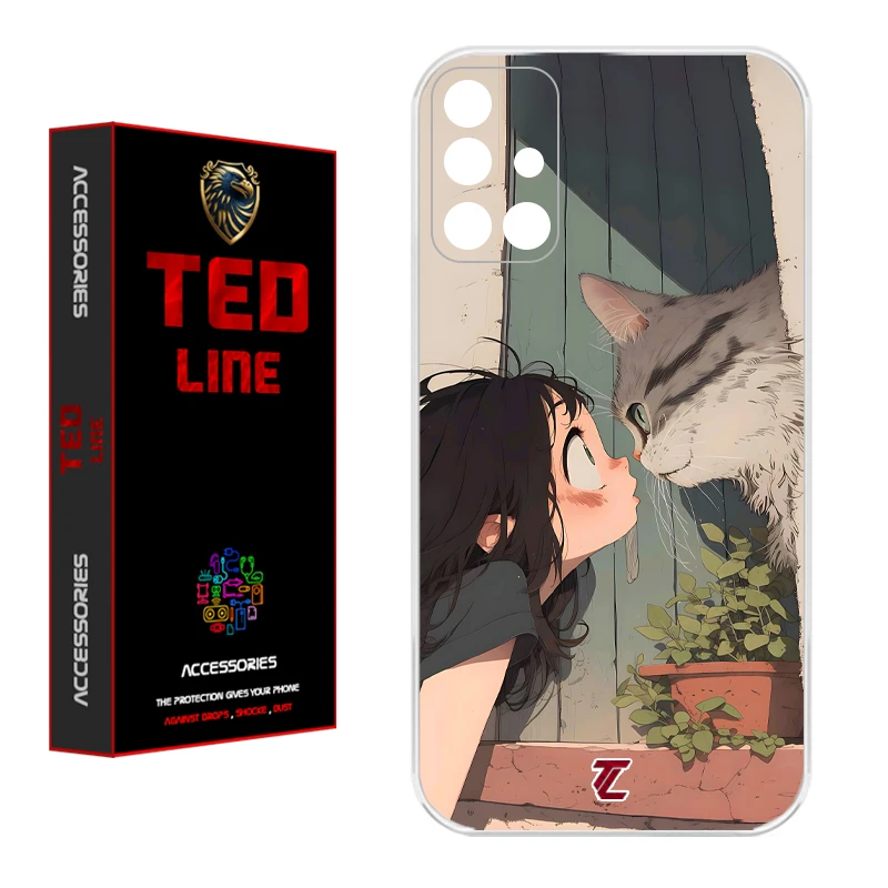 کاور تدلاین طرح دختر و گربه کد 1205 مناسب برای گوشی موبایل سامسونگ Galaxy A71