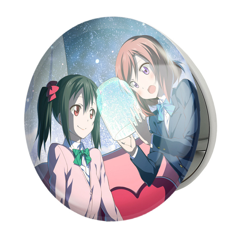 آینه جیبی خندالو طرح ماکی و نیکو انیمه لاو لایو Love Live مدل تاشو کد 18304 