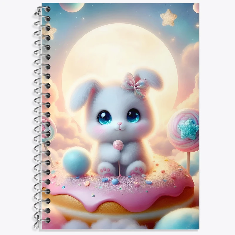 دفتر زبان 50 برگ خندالو مدل سه خط طرح خرگوش کیوت کد F5360