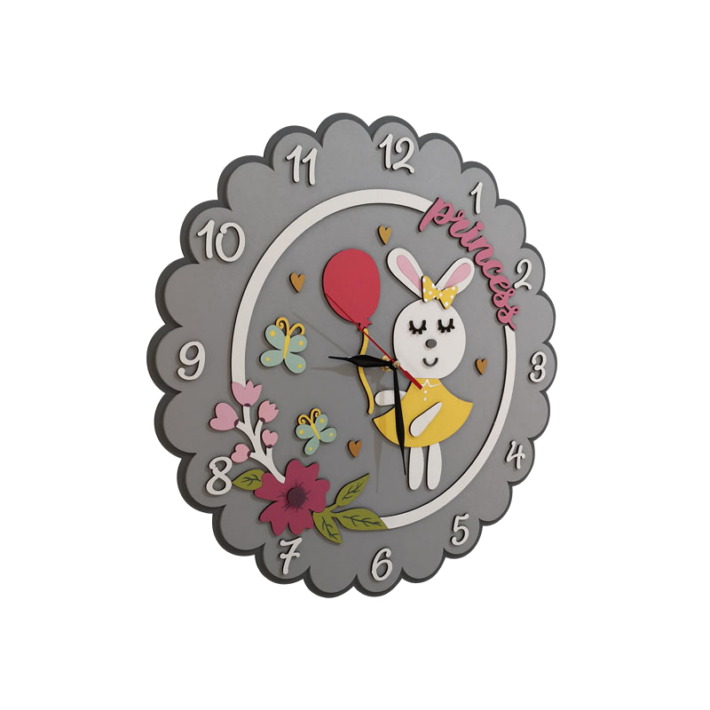 ساعت دیواری کودک طرح پرنسس خرگوش مدل MKids64-A