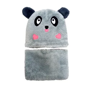 ست کلاه و شال گردن بچگانه مدل پاندا