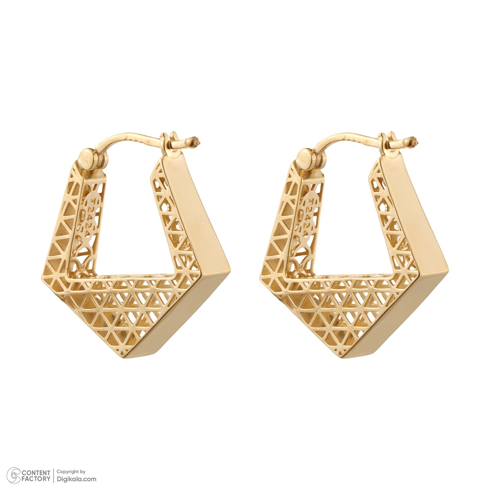 گوشواره طلا کم اجرت 18 عیار زنانه گلدم مدل E-2311004 -  - 5