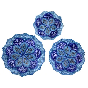 بشقاب مسی میناکاری شده سی دا کد 01061 مجموعه 3 عددی