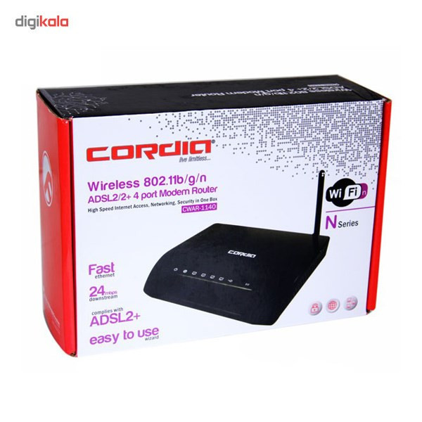 مودم-روتر +ADSL2/2 و بی‌سیم کوردیا مدل CWAR-1140