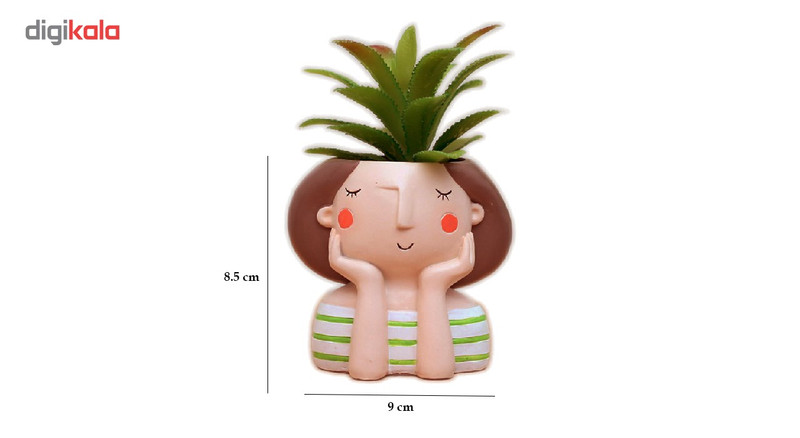 گلدان دکوگل طرح دخترک لباس راه راه مدل DG024