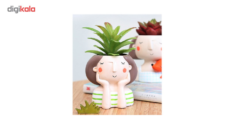 گلدان دکوگل طرح دخترک لباس راه راه مدل DG024