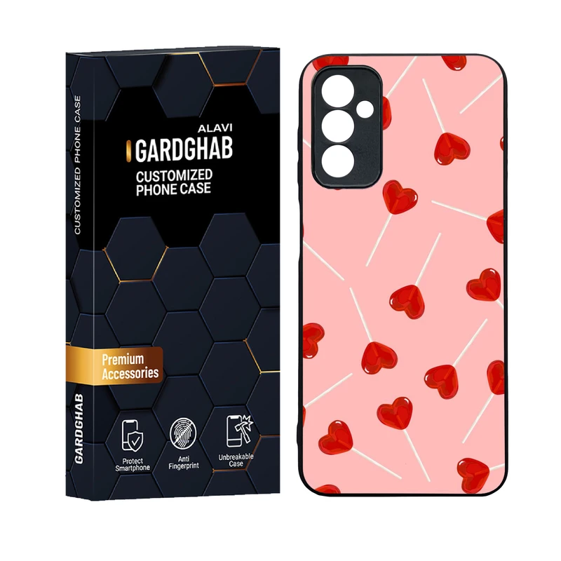 کاور گارد قاب علوی مدل دورژله ای پشت گلس عاشقانه مناسب برای گوشی موبایل سامسونگ Galaxy M13 4G