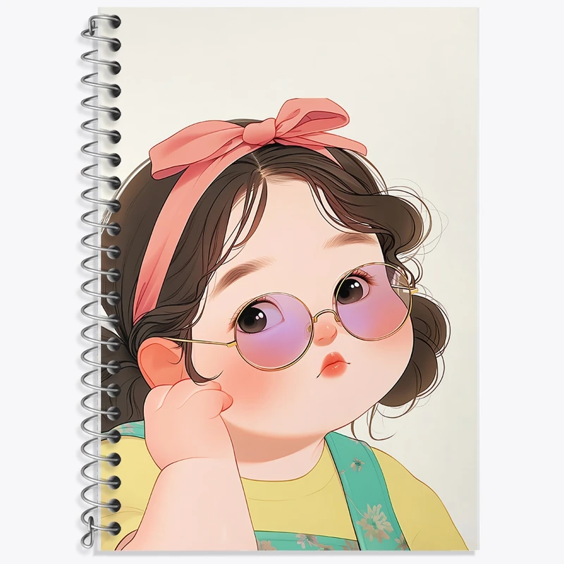 دفتر زبان 50 برگ خندالو مدل دو خط طرح دخترانه کد F2281