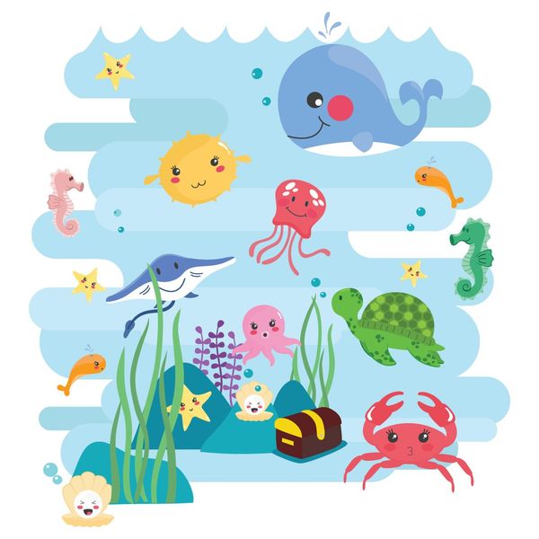 استیکر سالسو طرح Under Sea استیکر سالسو طرح Under Sea