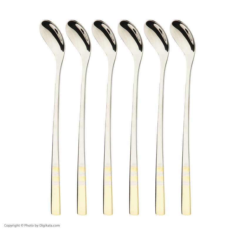 قاشق شربت خوری ناب استیل مدل فلورانس بسته 6 عددی