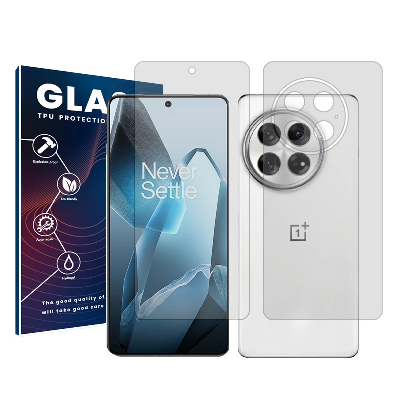 محافظ صفحه نمایش شفاف گلس مدل Resistant‌ مناسب برای گوشی موبایل وان پلاس  13 به همراه محافظ پشت گوشی