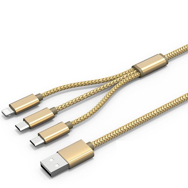 کابل تبدیل USB به MicroUSB و لایتنینگ الدینیو مدل LC85 3 In 1 به طول 1.2 متر کابل تبدیل USB به MicroUSB و لایتنینگ الدینیو مدل LC85 3 In 1 به طول 1.2 متر