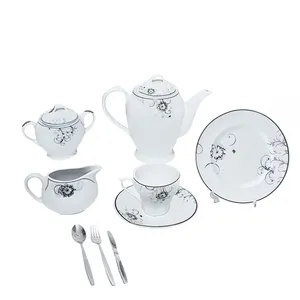 سرویس صبحانه خوری 41 پارچه مورانو طرح Platin Adelaide
