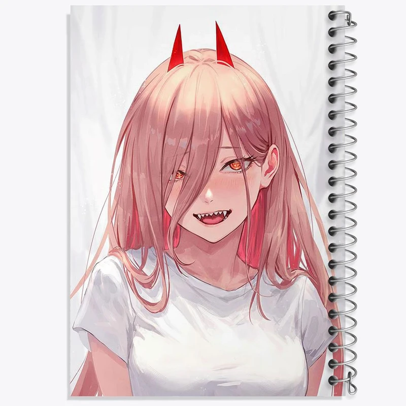 دفتر نقاشی 50 برگ خندالو مدل پاور انیمه مرد اره ای Chainsaw Man کد 17860