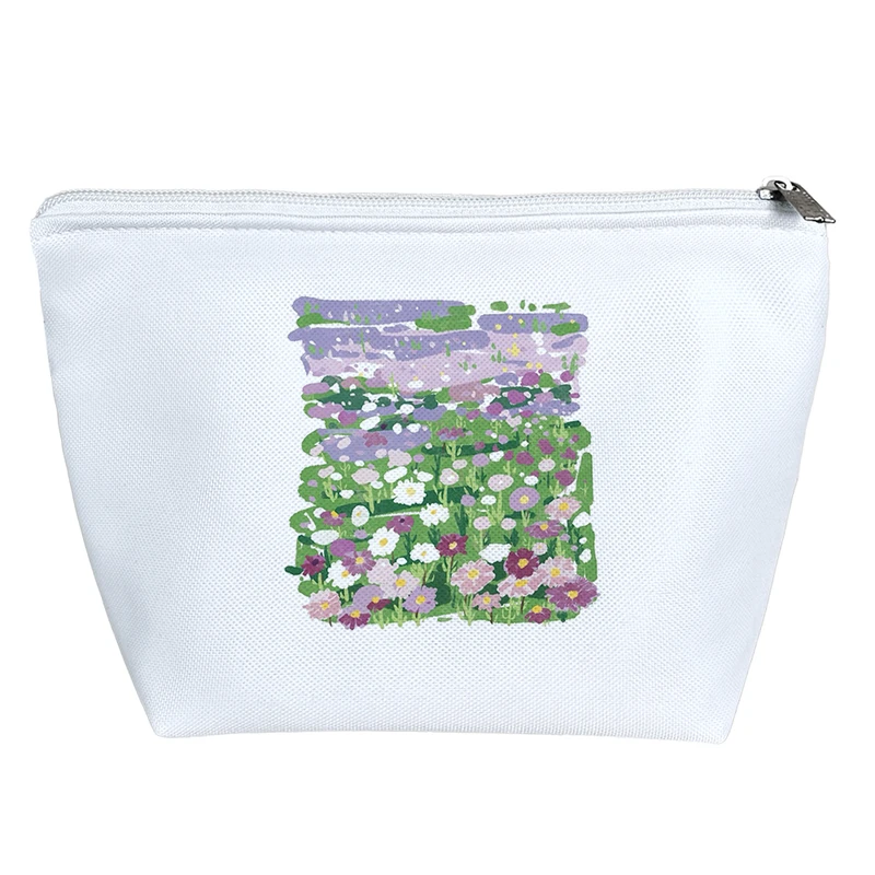 کیف لوازم آرایش دخترانه خندالو مدل دشت گل های بنفش کد H1931