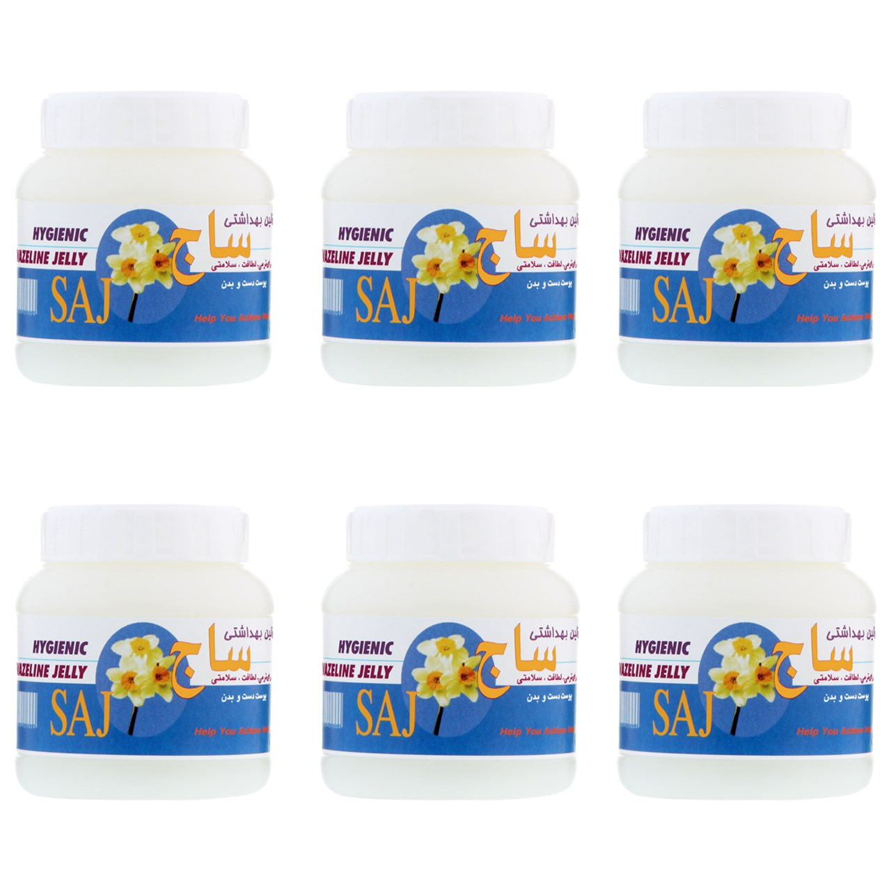 وازلین بهداشتی ساج مدل 1-5 حجم 100 میلی لیتر مجموعه 6 عددی