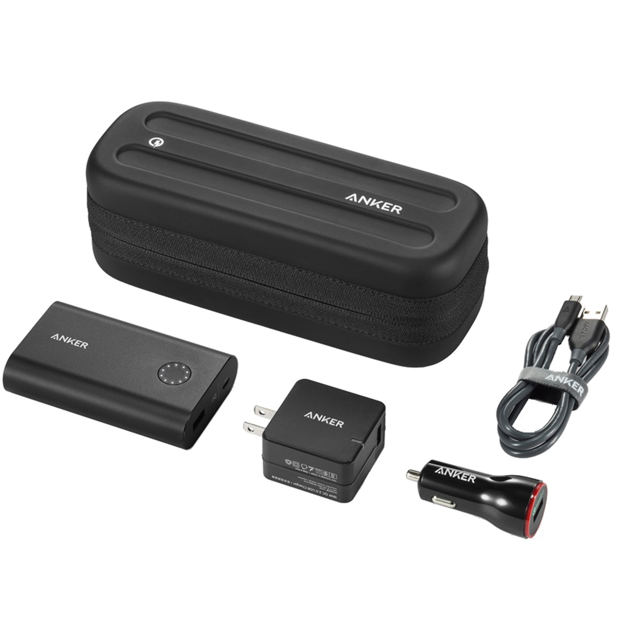 مجموعه شارژر همراه انکر مدل B1802 Combo With Quick Charge 2.0 با ظرفیت 10050 میلی آمپر ساعت