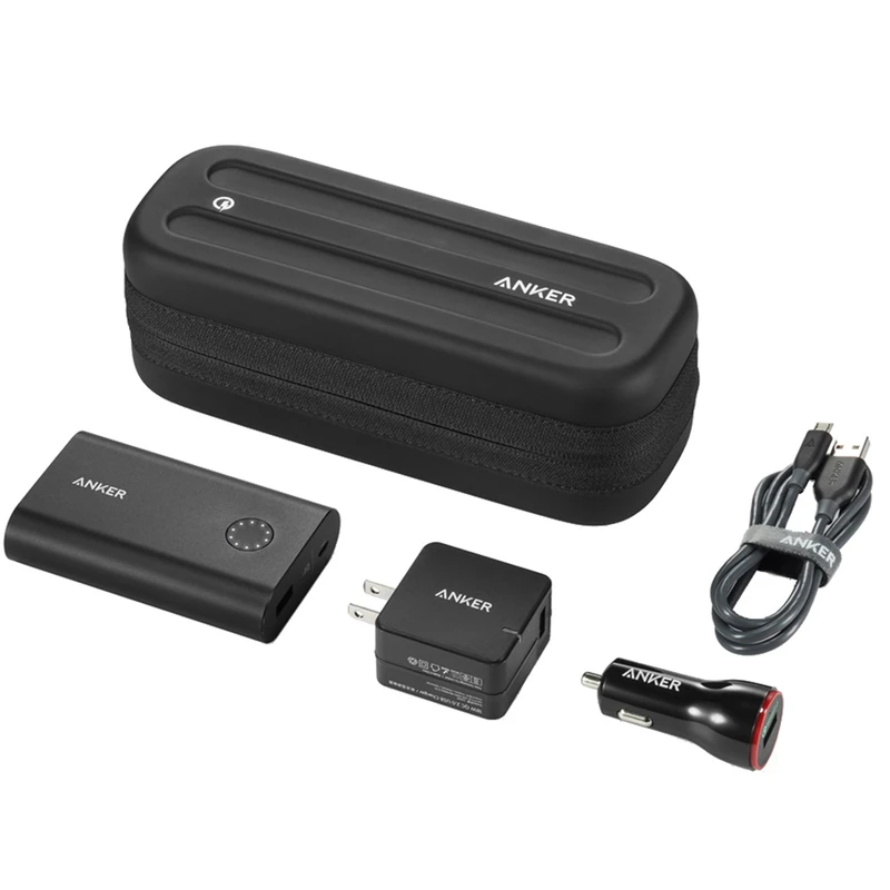 مجموعه شارژر همراه انکر مدل B1802 Combo With Quick Charge 2.0 با ظرفیت 10050 میلی آمپر ساعت