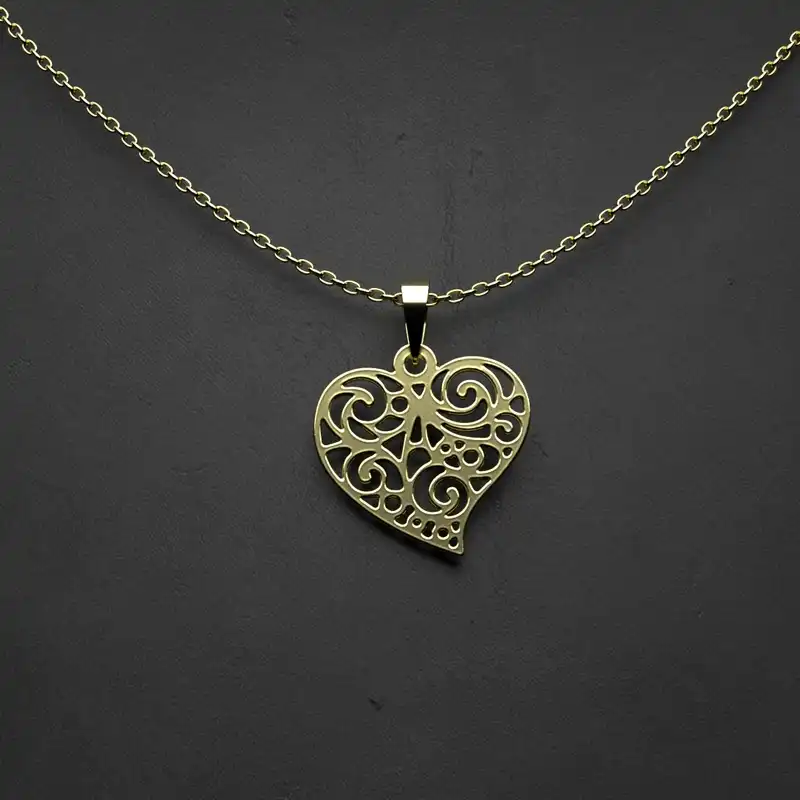 گردنبند طلا 18 عیار زنانه مدوپد مدل قلب کد V1032