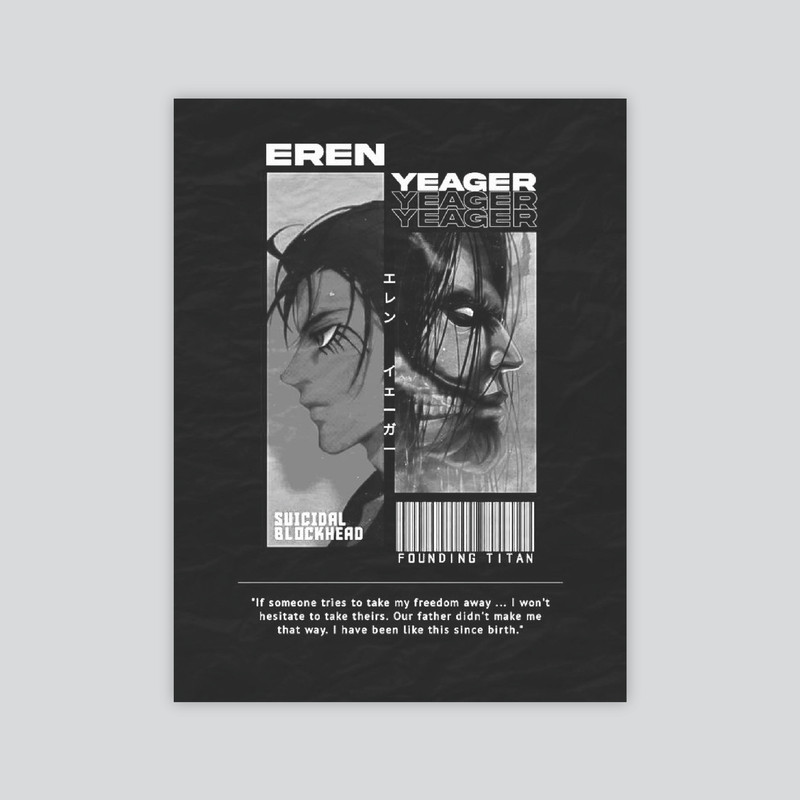 تابلو شاسی طرح انیمه ATTACK ON TITAN مدل EREN 1