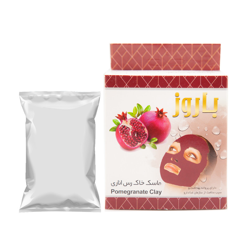ماسک صورت باروز مدل خاک رس و انار وزن 100 گرم