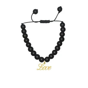 دستبند مهره‌ای هایکا طرح عشق love کد bd.h 409