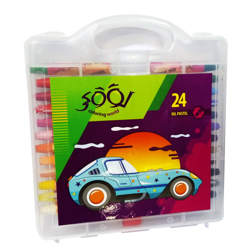 پاستل روغنی 24 رنگ لوکی مدل COLORING WORLD